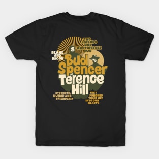 Nostalgic Tribute to Bud Spencer and Terence Hill - Iconic Duo Illustration T-Shirt